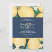 Carte Des citrons sur la marine Blue Engagement Party In (Devant)