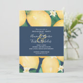 Carte Des citrons sur la marine Blue Engagement Party In (Debout devant)