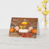 Carte Des citrouilles de Thanksgiving sur une balle de f (Fleur jaune)