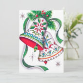 Carte des cloches de Noël vintage rétro (Debout devant)