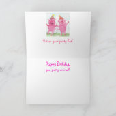 Carte Des cochons de fête vous souhaitent un joyeux anni (Intérieur)