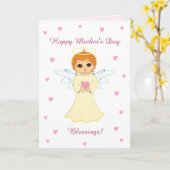 Carte des Coeurs de la Fête des Mères et des Bénéd (Fleur jaune)