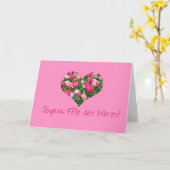 carte des coeurs de tulipe rose de la mère (Fleur jaune)