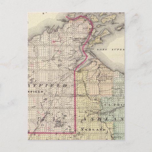 Carte des comtés d'Ashland et de Bayfield (Devant)