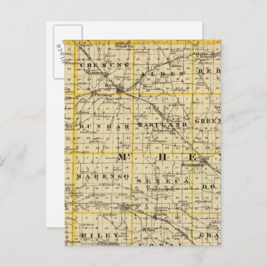 Carte des comtés de Boone et McHenry (Devant / Derrière)