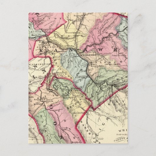 Carte des comtés de Putnam, Kanawha, Boone (Devant)