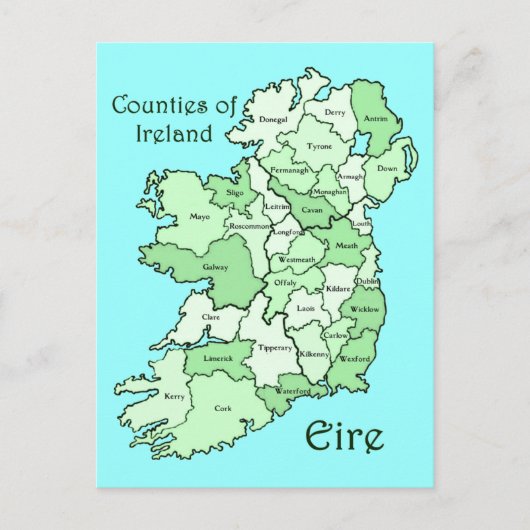 Carte des comtés d'Irlande (Devant)