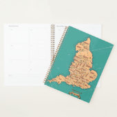 Carte des comtés vintage d'Angleterre (Devant avec enveloppe)