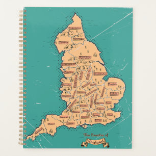 Carte des comtés vintage d'Angleterre