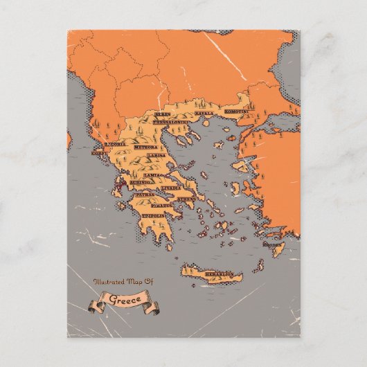 Carte des comtés Vintages de Grèce (Devant)