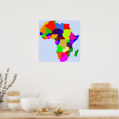 Carte des couleurs de l'Afrique Poster - Blanc (Cuisine)