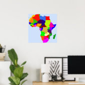 Carte des couleurs de l'Afrique Poster - Blanc (Bureau à domicile)