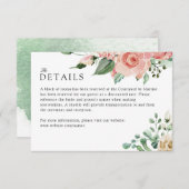 Carte des détails du boîtier du Mariage Rose Creme (Devant / Derrière)