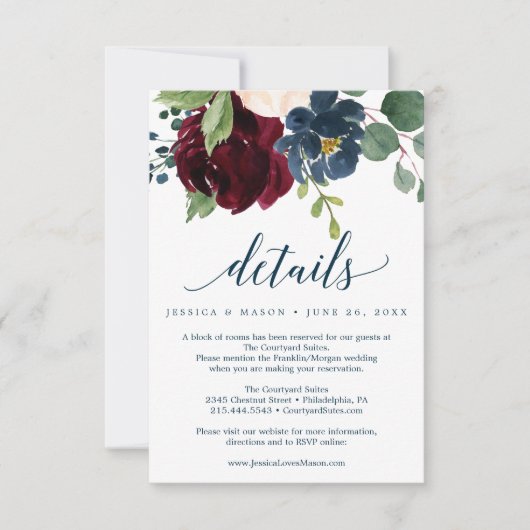 Carte des détails du Mariage de la marine bourguig (Devant)