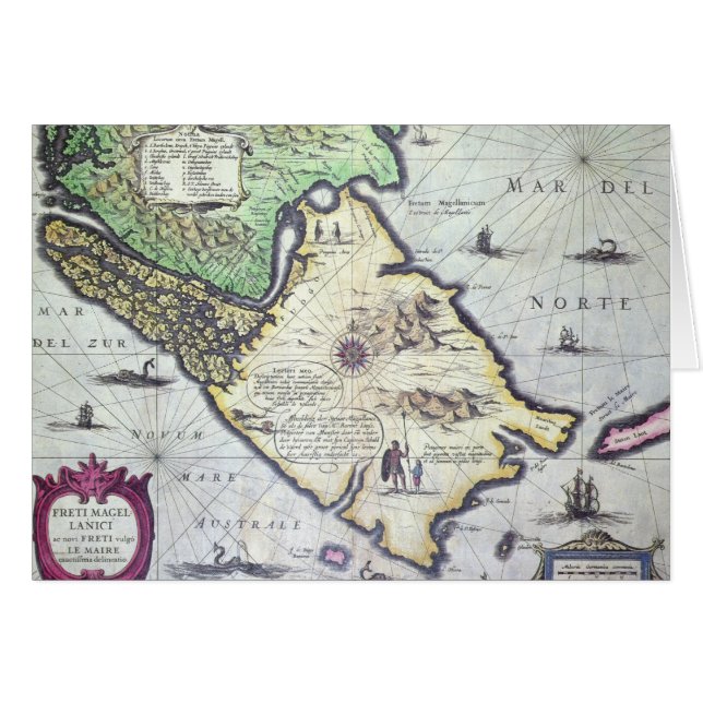 Carte des détroits de Magellan, Patagonia (Devant horizontal)