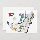 Carte des Emirats Arabes Unis Points de repère tou (Devant / Derrière)