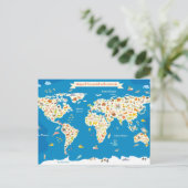 Carte des enfants du monde avec animaux (Debout devant)