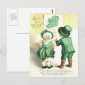 Carte des enfants irlandais Erin Go Bragh (Devant / Derrière)
