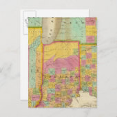 Carte des États de l'Ohio Indiana & Illinois (Devant / Derrière)