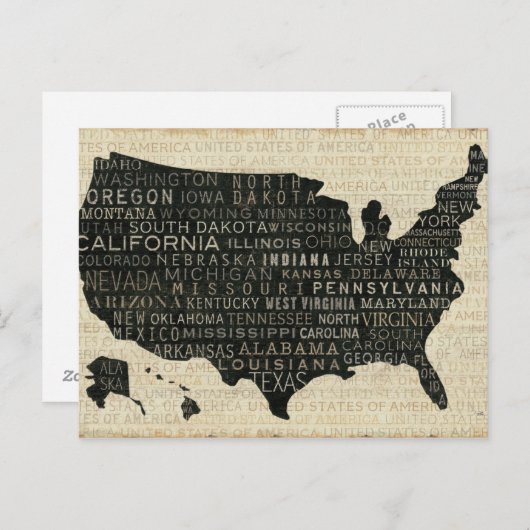 Carte des États-Unis (Devant / Derrière)