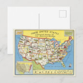 Carte des États-Unis - Patrimoine américain (Devant / Derrière)