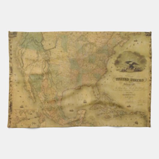 Carte des États-Unis Serviette de cuisine (Horizontal)