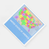 Carte des États-Unis sur les serviettes en papier (Coin)
