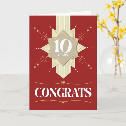 Carte des étoiles du 10e anniversaire de l'employé (Fleur jaune)