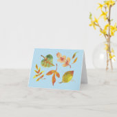 Carte des feuilles d'automne (Fleur jaune)