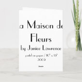 Carte DES Fleurs de Maison de La (Dos)