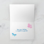 Carte des fleurs et papillons d'anniversaire de la (Intérieur)