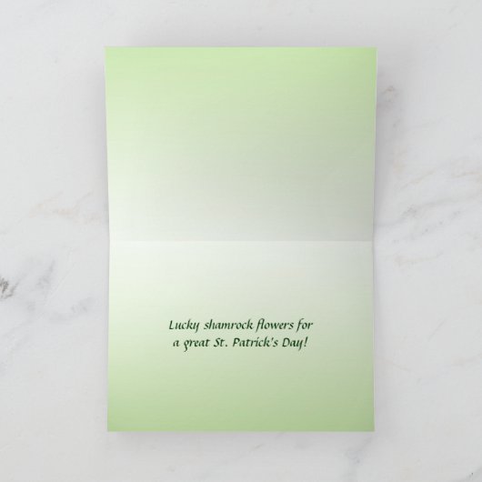 Carte des fleurs Shamrocks de la Saint-Patrick (Intérieur)