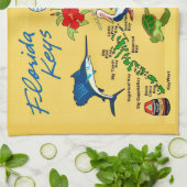 Carte des Florida Keys Serviette de cuisine (Plié)