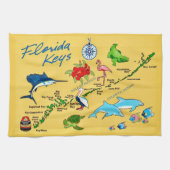Carte des Florida Keys Serviette de cuisine (Horizontal)