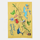 Carte des Florida Keys Serviette de cuisine (Vertical)