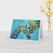 carte des girafes bleues (Fleur jaune)