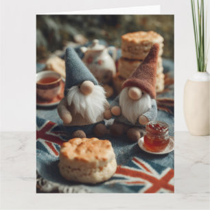Carte Des Gnomes Patriotiques Appréciant Le Thé Anglais