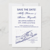 Carte des Hamptons de Long Island pour mariage VC (Devant)