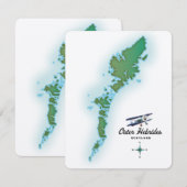 Carte des Hébrides extérieures Écosse (Devant / Derrière)