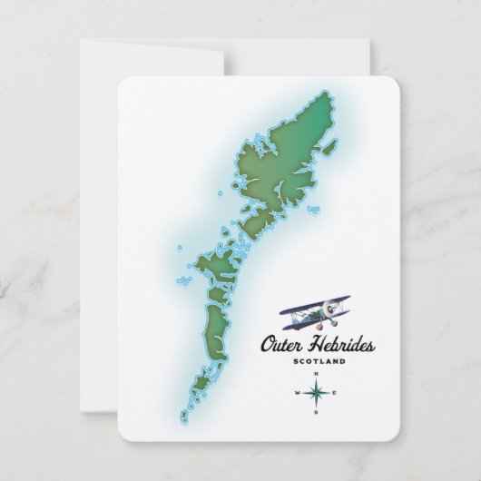 Carte des Hébrides extérieures Écosse (Devant)