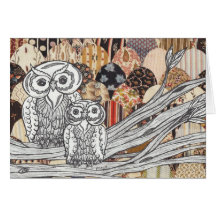 Carte des hiboux 2 de patchwork