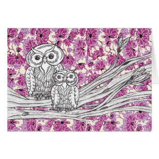 Carte des hiboux 7 de papier chinois