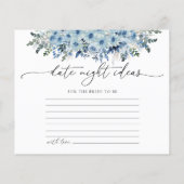 Carte des idées de la nuit Boho bleu Floral (Dos)
