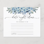 Carte des idées de la nuit Boho bleu Floral (Devant)