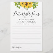 Carte des idées de la Nuit du tournesol (Devant)