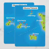 Carte des îles Anglo-Normandes affiche. (Devant / Derrière)