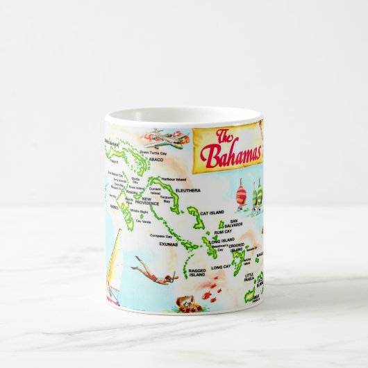 Carte des îles Bahama vintages Mug (Centre)