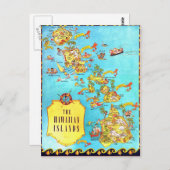 Carte des îles d'Hawaii vintage (Devant / Derrière)