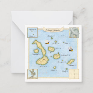 Carte des îles Galapagos avec cadre d'ornement