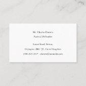 Carte des îles Galapagos Carte d'appel personnalis (Dos)